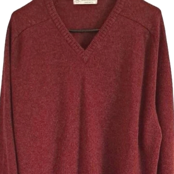 St Michael Vintage Lambswool Jumper Mens Size L Bordeaux Red Made in the UK - Picture 2 of 6